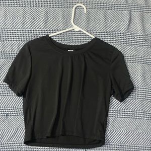 Black Athletic Crop Top
